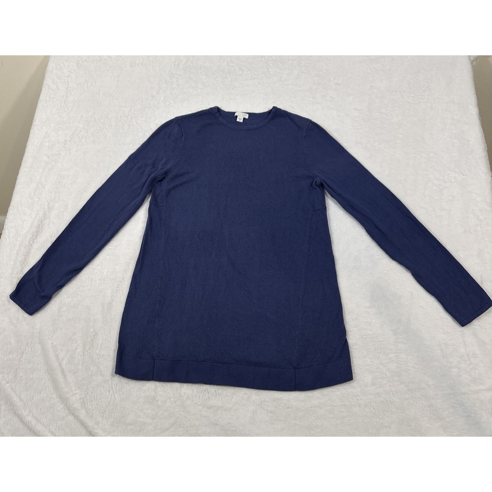 J. Jill Women's Cobalt Blue Cotton‎ Blend Long Sleeve Sweater Tunic Sz XS